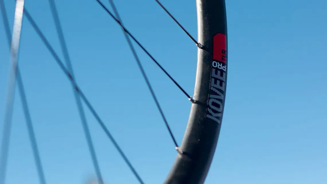 Bontrager's new $1200 carbon tubeless Kovee Pro TLR wheels. Sea Otter Classic 2016. © Cyclocross Magazine