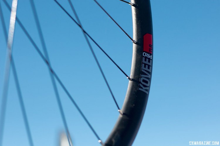 Bontrager's new $1200 carbon tubeless Kovee Pro TLR wheels. Sea Otter Classic 2016. © Cyclocross Magazine