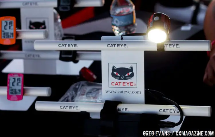 Cateye lights and computers. Sea Otter Classic 2016. © Greg Evans / Cyclocross Magazine