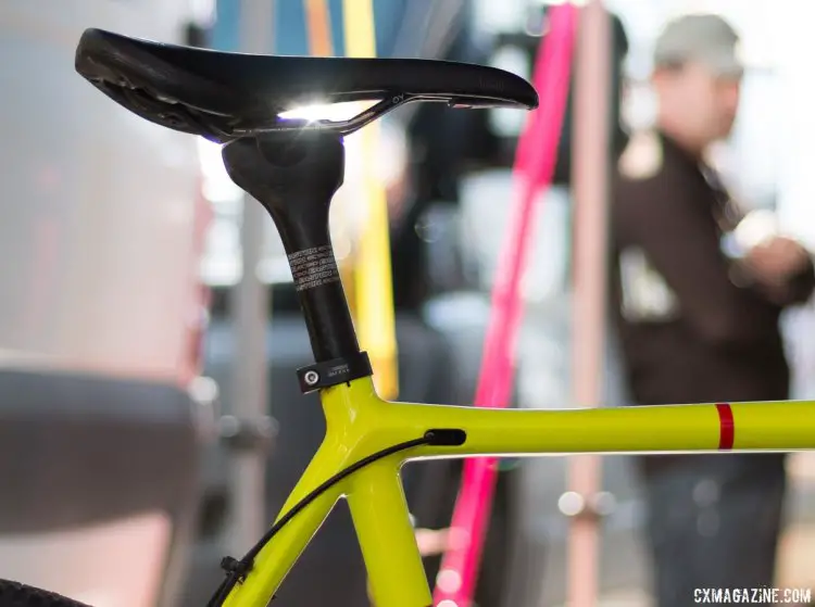 Craig Richey's Garneau Steeple XC cyclocross bike features a bevy of Easton componnts, including the EC90 Zero carbon seatpost. Sea Otter Classic 2016. © Cyclocross Magazine