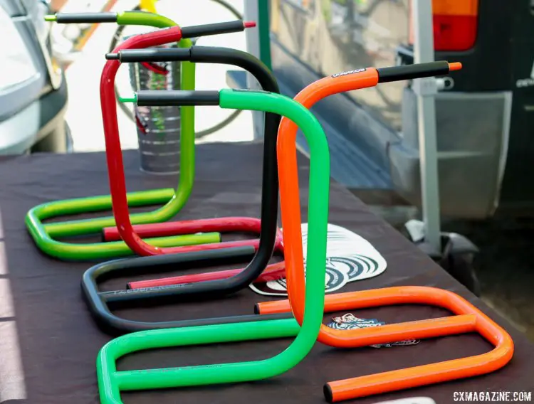 Feedback has recently acquired Scopion Stands, and will be offering this portable bike stand that works with "hollow" crankset axles soon under its own name. Sea Otter Classic 2016. © Cyclocross Magazine