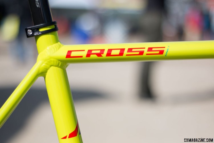 The redesigned for 2017 Fuji Cross 1.1 shaves nearly a quarter pound in frame weight. Sea Otter Classic 2016. © Cyclocross Magazine