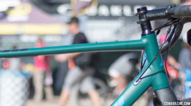 The Fuji Jari 1.3 gravel bike sports smart features, like a mount for a top tube Bento Box for long days in the saddle. Sea Otter Classic 2016. © Cyclocross Magazine