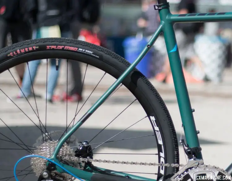 The seat stays on the Fuji Jari are quite curved and are said to be designed for added compliance. Sea Otter Classic 2016. © Cyclocross Magazine