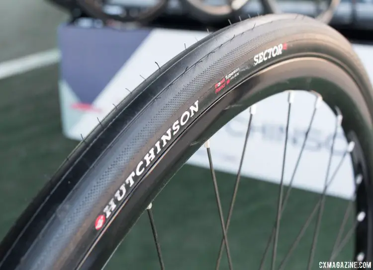 Hutchinson Tire's new Sector 32 Tubeless Ready tire is a good option for riders on rough pavement and hard packed dirt. 2016 Sea Otter Classic. © Andrew Yee / Cyclocross Magazine.