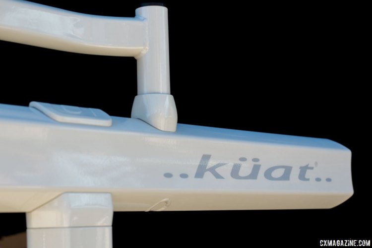 Küat Racks are easy to identify, and the new white Sherpa 2.0 will be even more so. Sea Otter Classic 2016. © Cyclocross Magazine