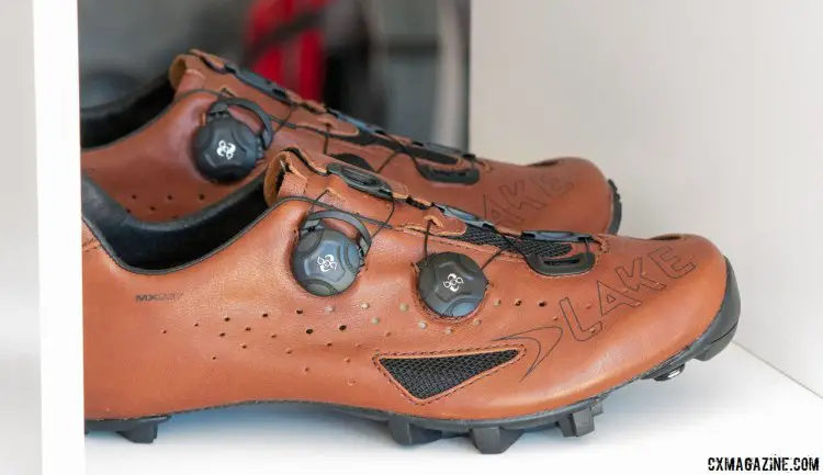 The MX237 shoe also comes in a non-Supercross edition, with this classy looking full grain leather upper. Sea Otter Classic 2016. © Cyclocross Magazine