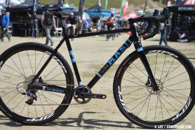 Masi's limited Made-in-the-USA steel cyclocross frameset built with SRAM and Zipp components was a head turner. 2016 Sea Otter Classic. © Clifford Lee / Cyclocross Magazine