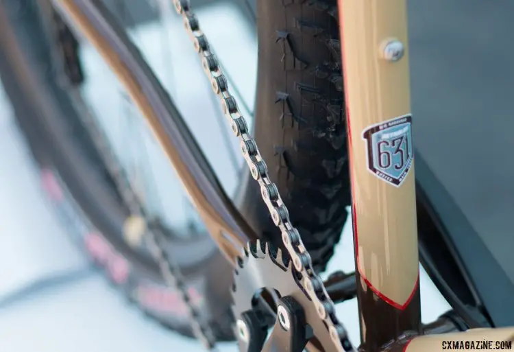 Raleigh's Reynolds 631 steel Stuntman cyclocross/gravel/stunt disc brake bike. Sea Otter Classic 2016. © Cyclocross Magazine