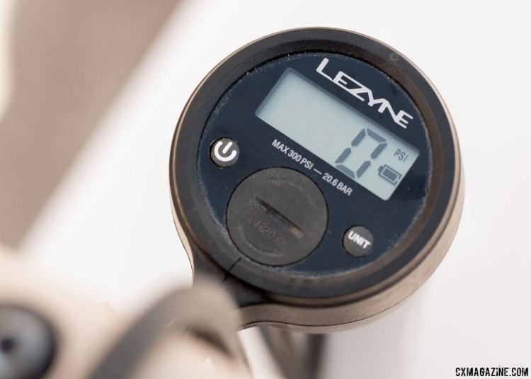 You're going tubeless to reduce flats and hopefully ride lower pressure. Get precise with the new Digital Pressure Overdrive tubeless pump from Lezyne. Sea Otter Classic 2016. © Cyclocross Magazine