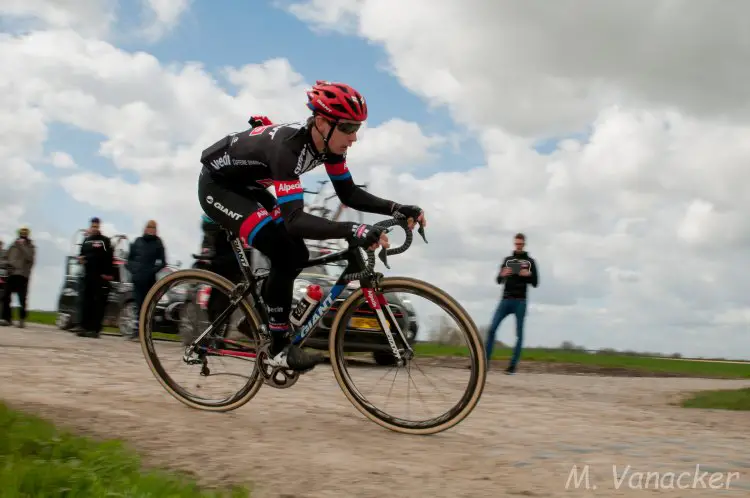 Lars van der Haar during his Paris-Roubaix recon. © Mario Vanacker 