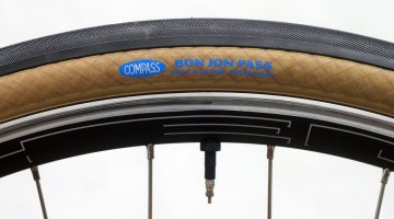 Compass Cycles moves to tubeless with the Bon Jon Pass model (amongst others), offering a 35c file tread clincher in “Standard” and “Extralight” casing options. © Greg Evans / Cyclocross Magazine