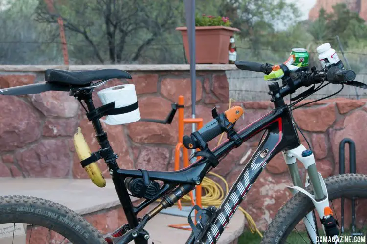 SKS' new $13.99 Anywhere Adapter straps use an industrial stength Velcro-like material to help you mount anything, anywhere. Or everything, everywhere. Magura Press Camp. © Cyclocross Magazine