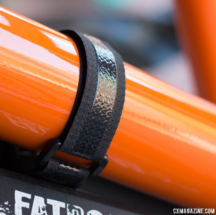 Need a fender or exta bottle mount but don't have fittings on your frame? SKS' new Anywhere Adapter straps use an industrial stength Velcro-like material to help you mount anything, anywhere. Magura Press Camp. © Cyclocross Magazine