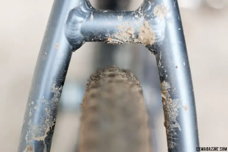 Want to run tubulars in the mud? The Coastline Cycle Co. The One SSRX 650b bike has room for 700c cyclocross tires. © Cyclocross Magazine