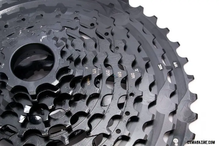 E*Thirteen's TRS+ 9-44 cassette boasts a 489% range. ©️ Cyclocross Magazine