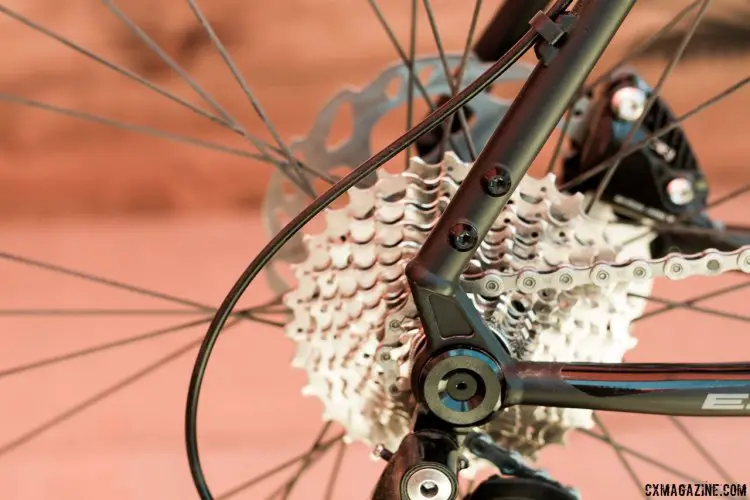Rack and fender mounts and thru axle compatibility. Jamis also has a steel Renegade bike, made form Reynolds 653 steel. Sea Otter Classic 2016. © Cyclocross Magazine