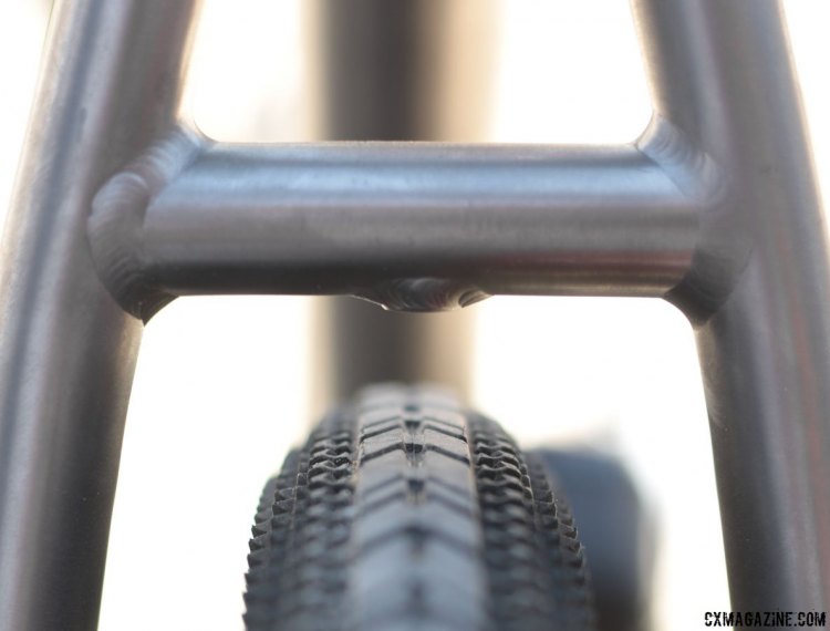 Litespeed's T5 Gravel bike has some nice small touches like a rear fender mount. Sea Otter Classic 2016. © Cyclocross Magazine