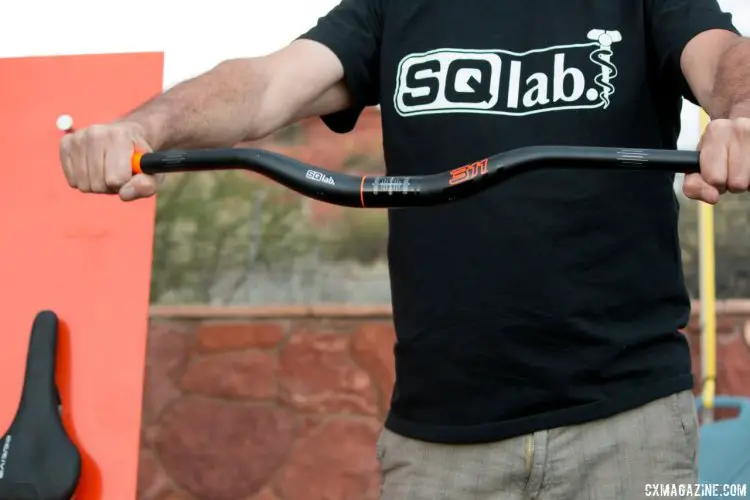 SQLab is focused on optimizing ergonomics, and this 16 degree sweep back on its mountain bike handlebar is said to reduce stress on the upper body. Magura Ride Camp. © Cyclocross Magazine