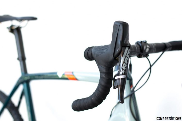 The SRAM hydraulic levers seen here on the Trek Boone 7 Disc look more and more standard as more bikes come equipped with them. © Cyclocross Magazine