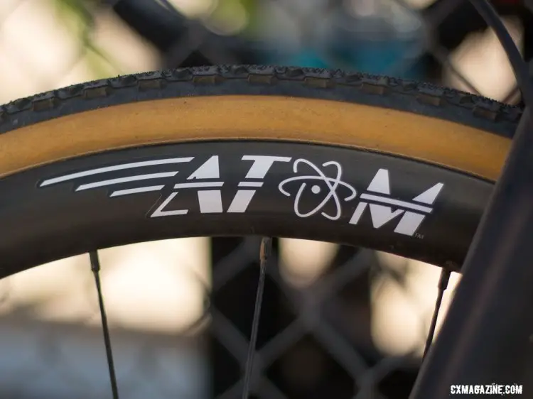 Cassie Maximenko's Van Dessel rolls on Atom Composites tubualr wheels. Sea Otter Classic 2016. © Cyclocross Magazine