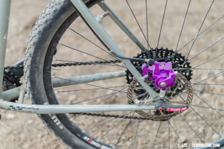 Originally set up with cantilever bosses, Williams had disc brake tabs added. ©️ Clifford Lee / Cyclocross Magazine