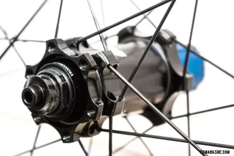 Easton's M1 hubs are used on the disc versions of the EC90 SL carbon tubeless and tubular wheelset. © Cyclocross Magazine