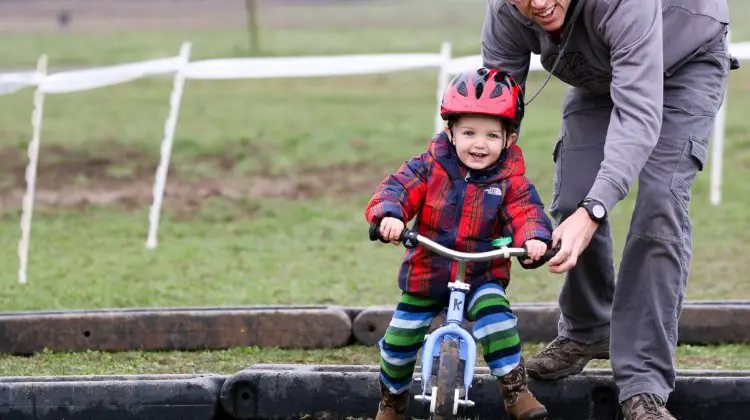 Happy Father's Day! Thanks for the helping hand over the many barriers we've encountered. © Cyclocross Magazine