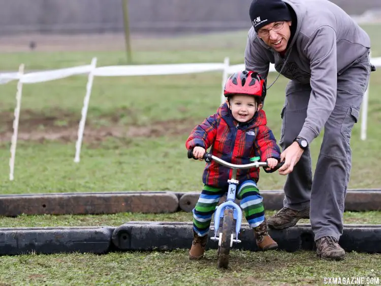 Happy Father's Day! Thanks for the helping hand over the many barriers we've encountered. © Cyclocross Magazine
