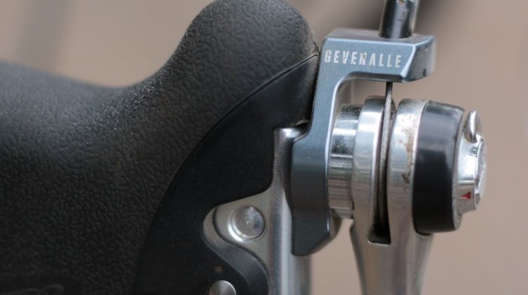 No hidden cables here. Shifter cables are threaded into your existing shift lever and then exit through the top of the Gevenalle Audax modified lever. You can choose between indexed or friction mode on your shift lever. @Cycocross Magazine