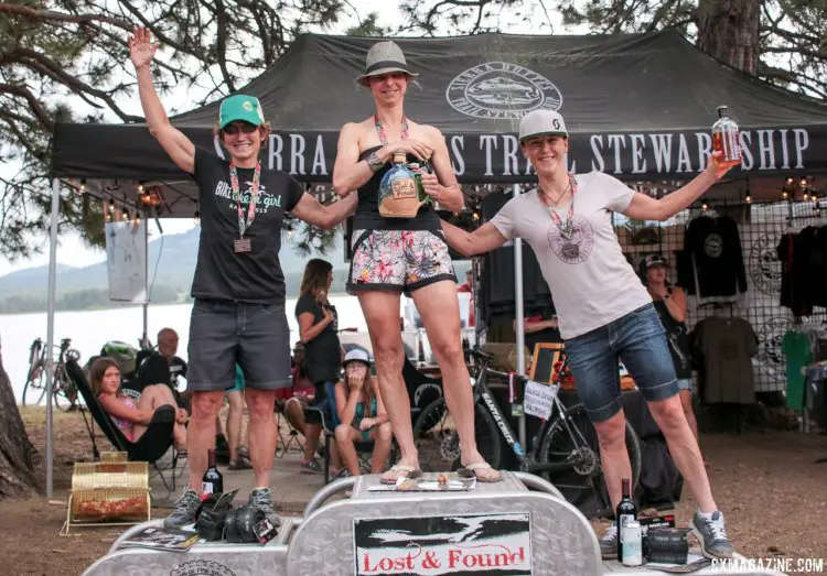 Robin Farina defended her title over Julie Young and Olivia Dillon. 2016 Lost and Found Gravel Race. © Cyclocross Magazine