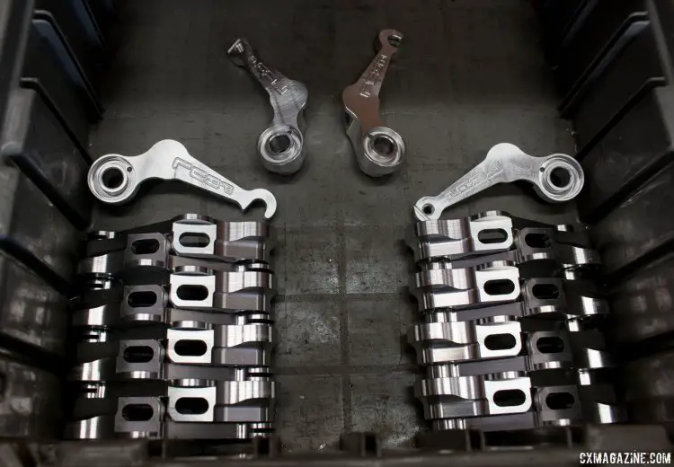 Paul Component Engineering's raw Touring cantilever brake arms after machining. © Cyclocross Magazine