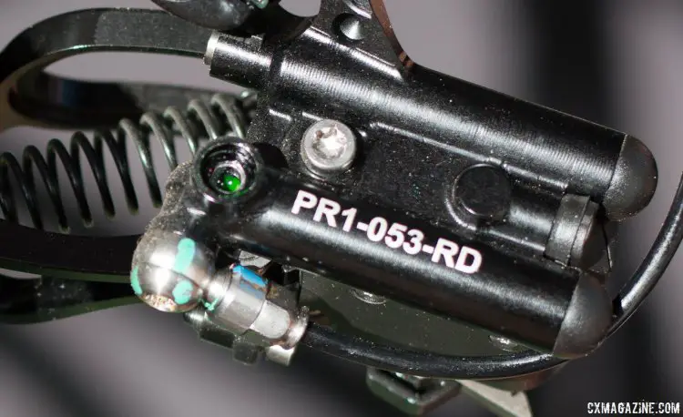 Rotor's Uno rear derailleur ready with the fluid port exposed. © Cyclocross Magazine