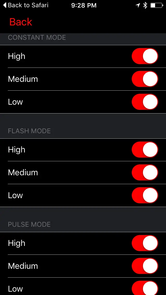 You can also turn on or off the different light modes on the Fly12, to reduce the number of button presses to get to your preferred light modes. 
