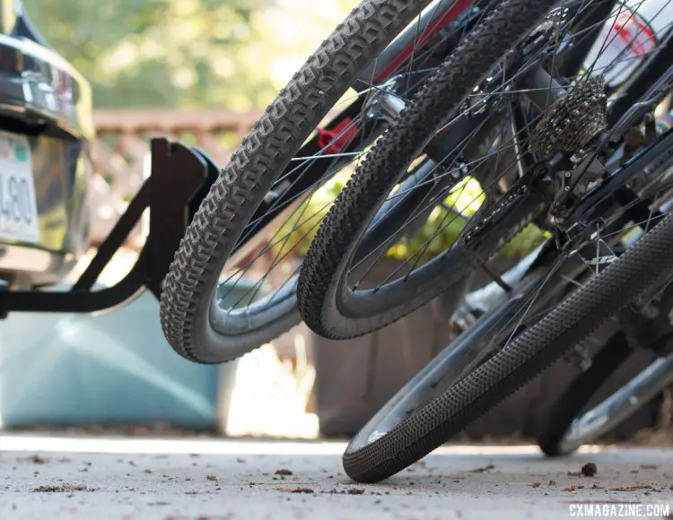 Three bikes? The third may hit the ground when you swing the rack down. Allen Sports S535 Premier 3-bike hitch rack. © Cyclocross Magazine