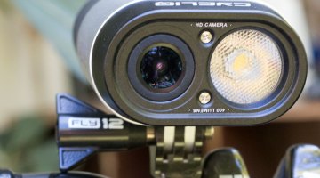 A powerful 400 Lumens light and 1080p HD camera in one unit works well, unless it's dusty or snowing. Cycliq Fly12 light/camera combo. © Cyclocross Magazine