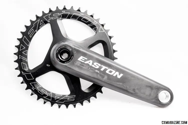 Single ring or double ring - Easton's new EC90 SL carbon crankset can switch between either in seconds. © Cyclocross Magazine
