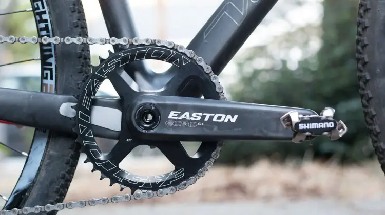 Ready to try 1x? Need a new chainring? Looking to save weight? Find changing chainrings to be tedious? Easton's new EC90 SL carbon crankset could be the answer. © Cyclocross Magazine