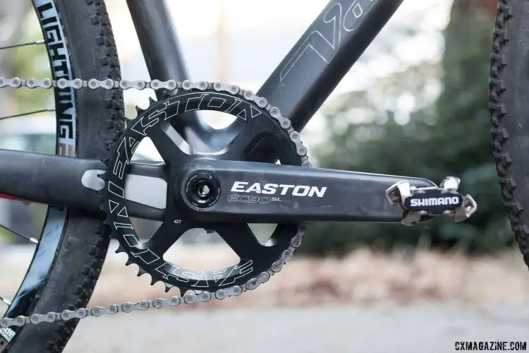 Ready to try 1x? Need a new chainring? Looking to save weight? Find changing chainrings to be tedious? Easton's new EC90 SL carbon crankset could be the answer. © Cyclocross Magazine
