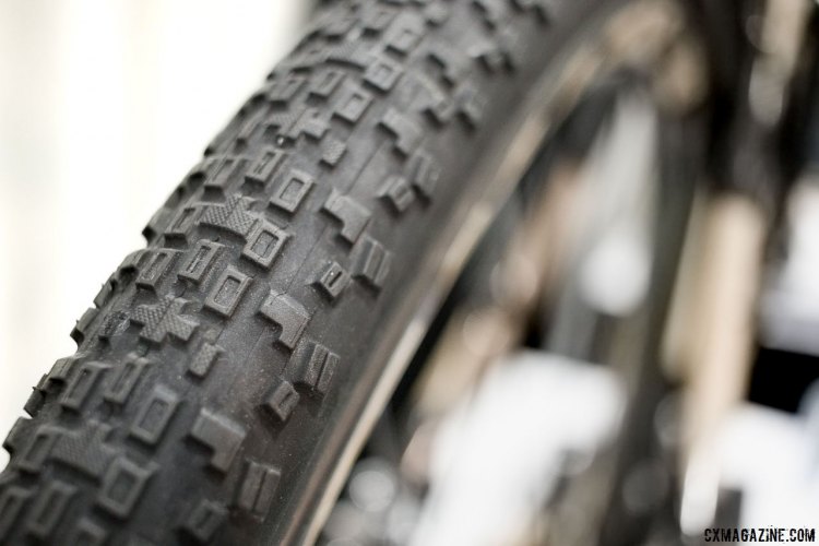 The New 40c Maxxis Rambler does well on hardpack gravel, and is a tempting high-volume option for bumpy cyclocross races. © Cyclocross Magazine