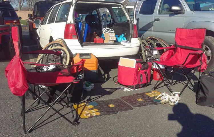 Chair, changing mat, spare equipment and clothes all make for a less stressful race day. photo: Chris Mayhew