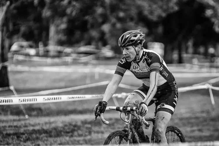 Gayle Brownlee took the runner up spot after reeling in Black in the second half of the race. New Zealand's 2016 Cyclocross National Championships. © Digby Shaw