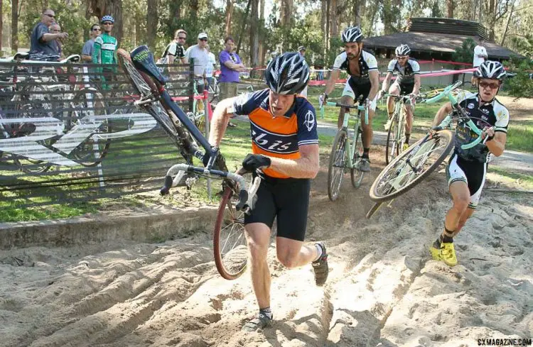 You might find yourself outnumbered or with a bobble, but do you know how to react come race day? photo: 2009 Bay Area Super Prestige. A Men and A Singlespeed. © Cyclocross Magazine