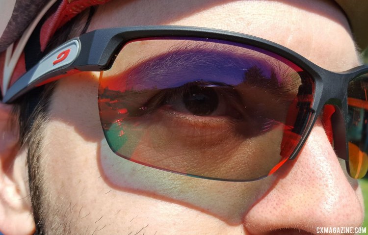 Julbo Zephyr Zebra Light photochromic glasses adjust from nearly clear to dark in about 25 seconds. © Cyclocross Magazine