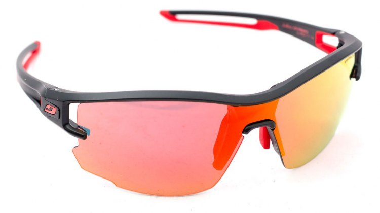 Julbo Aero vented sunglasses with the Spectron red mirrored lens. © Cyclocross Magazine