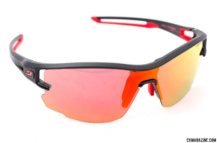 Julbo Aero vented sunglasses with the Spectron red mirrored lens. © Cyclocross Magazine