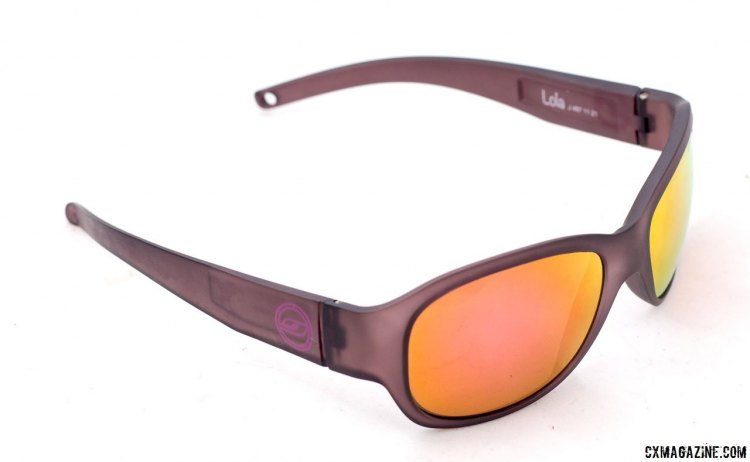 Julbo's has at least 15 models of youth sunglasses. This model, the Lola, is a Europe-only model, but features a Spectron mirrored finish and is targeted at 6-10-year-old girls, but our 5-year-old boy tester loved them. © Cyclocross Magazine