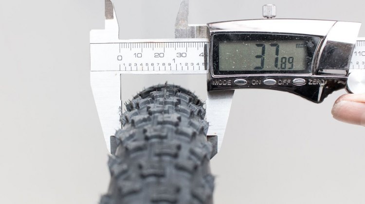 Ritchey Megabite 38c Cross Tire runs pretty true to size, at 30 psi on a 17.5mm internal width rim. © Cyclocross Magazine