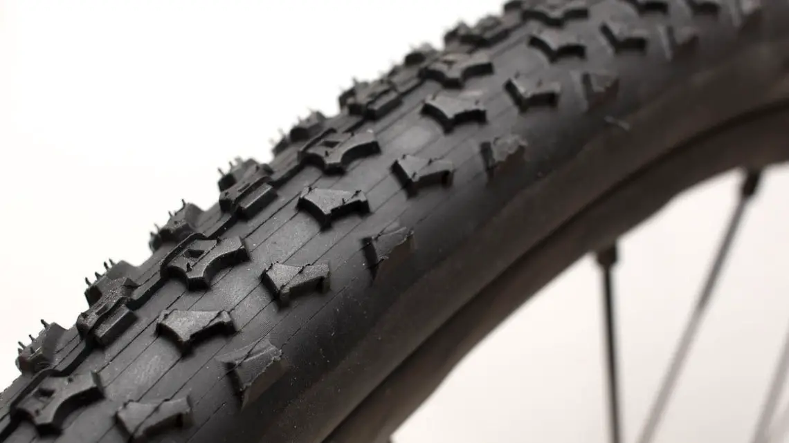 Ritchey Megabite 38mm Cross Tire features an aggressive tread with a prominent side knob that works well in everything but peanut butter mud. © Cyclocross Magazine