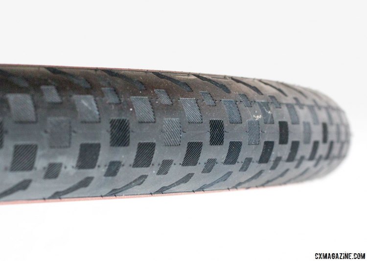 Soma Fab Shikoro 38c road/gravel tire features a minimal but directional tread that reverses for rear use. © Cyclocross Magazine